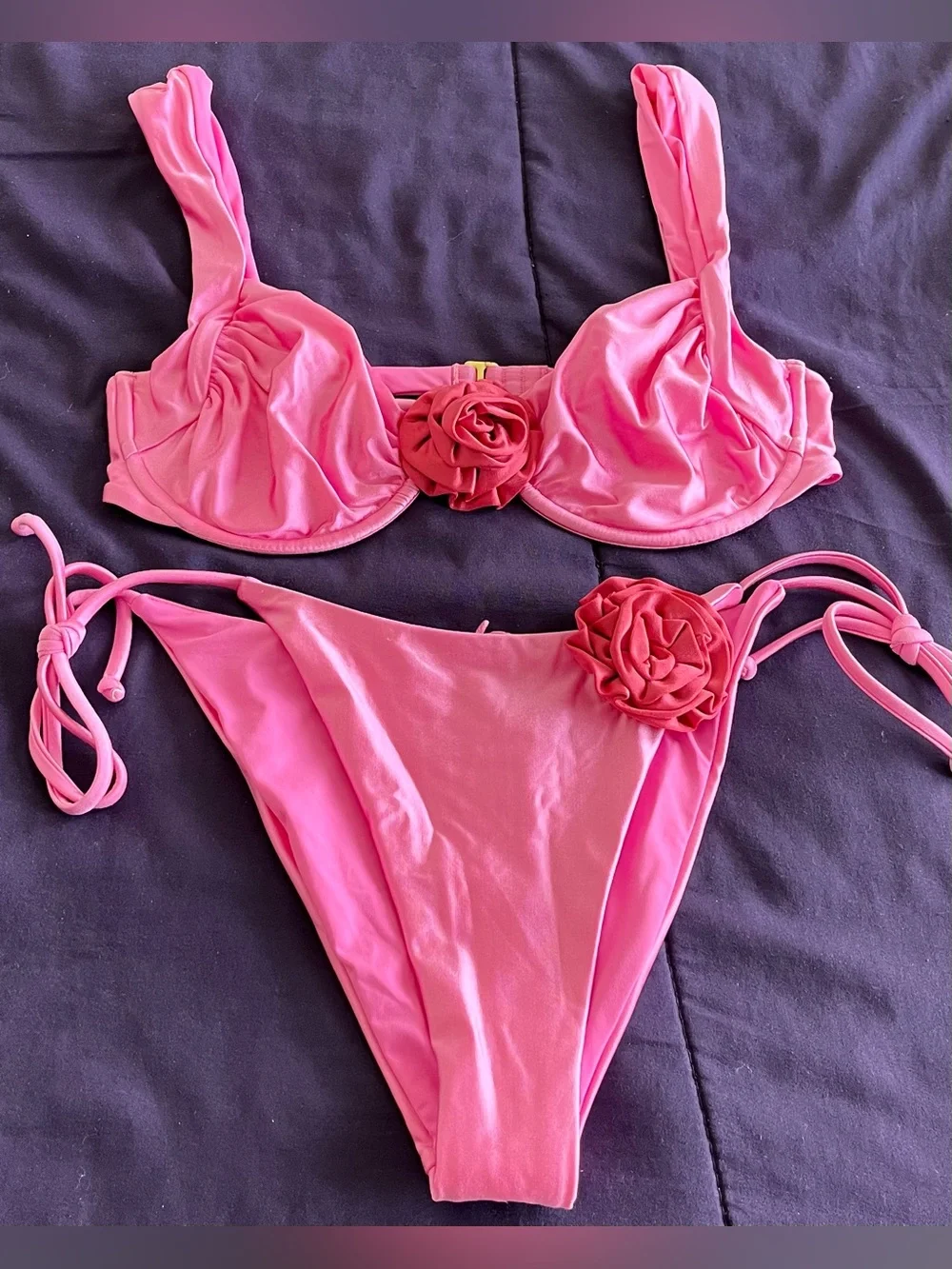 L*Space Bikini Set Stella Top & Lennox Bottom Large Pink Barbiecore Resortwear